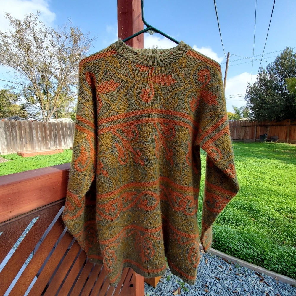 Vintage Patterned Pullover Sweater By Crocodile S… - image 4